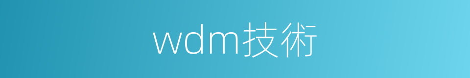 wdm技術的同義詞