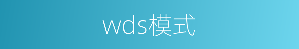 wds模式的同义词