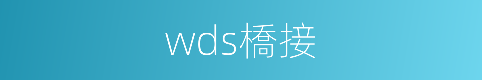 wds橋接的同義詞