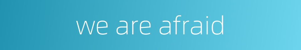 we are afraid的同义词