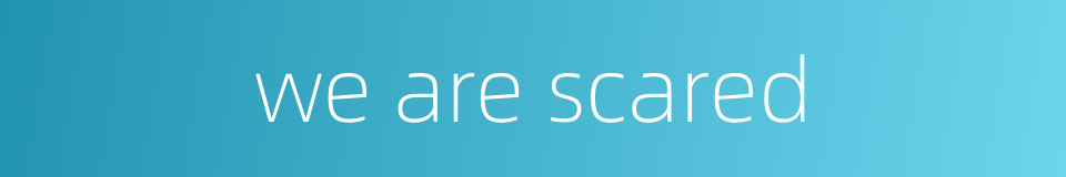 we are scared的同义词