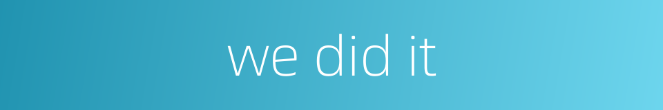 we did it的同义词