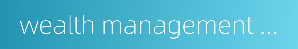 wealth management platform的同义词