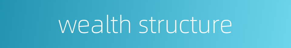 wealth structure的同义词