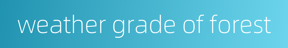weather grade of forest的同义词