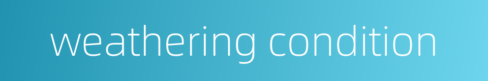 weathering condition的同义词