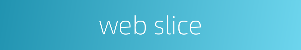 web slice的同义词