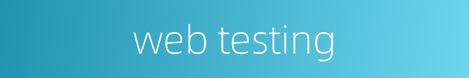 web testing的同义词