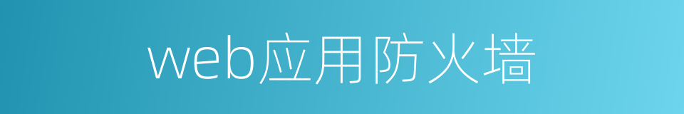 web应用防火墙的同义词