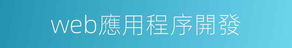 web應用程序開發的同義詞