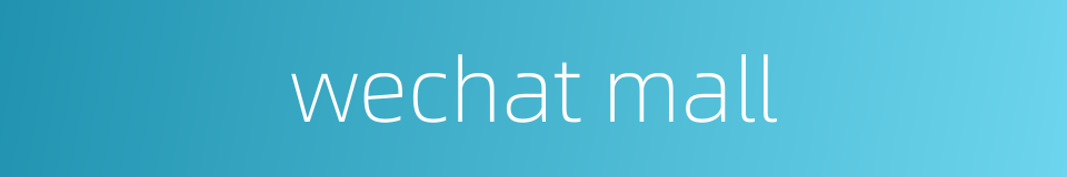 wechat mall的同义词