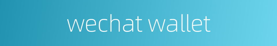 wechat wallet的同义词
