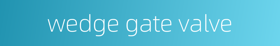 wedge gate valve的同义词