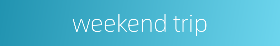 weekend trip的同义词