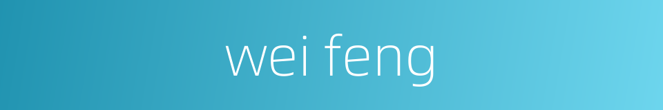 wei feng的同义词