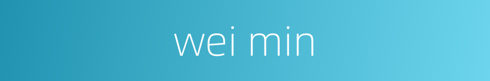 wei min的同义词