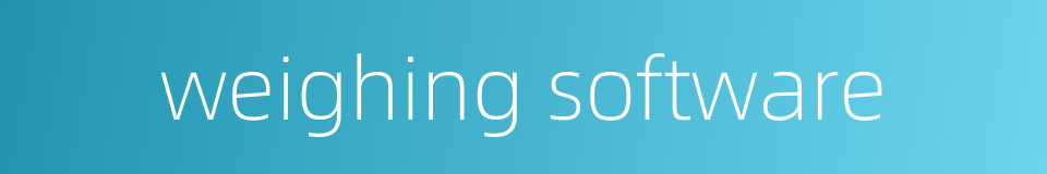 weighing software的同义词