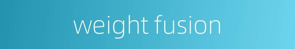 weight fusion的同义词