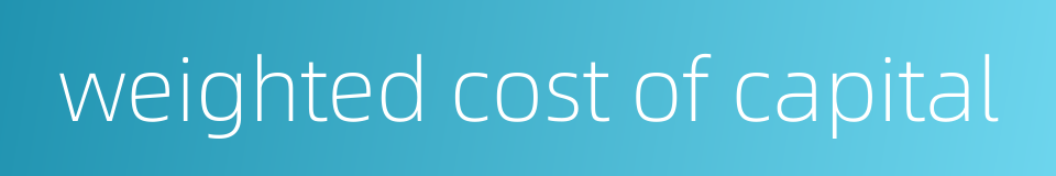 weighted cost of capital的同义词