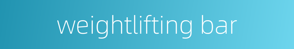 weightlifting bar的同义词