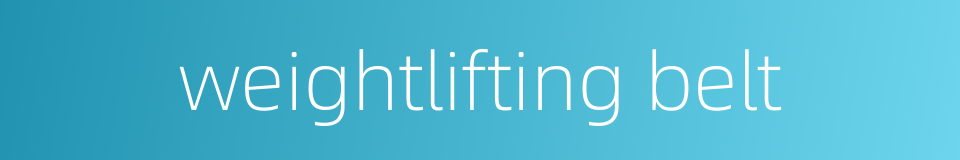 weightlifting belt的同义词