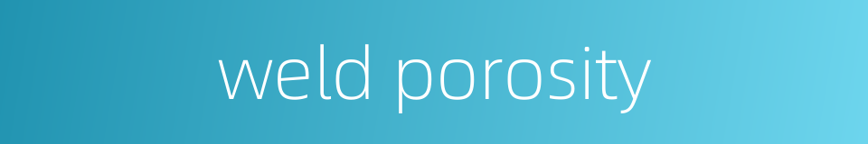 weld porosity的同义词
