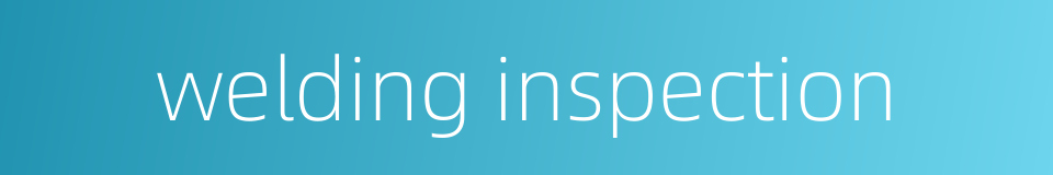 welding inspection的同义词
