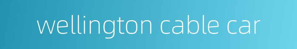 wellington cable car的同义词