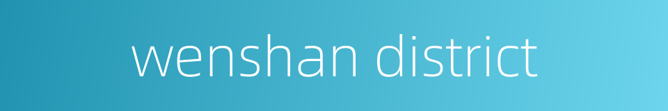 wenshan district的同义词