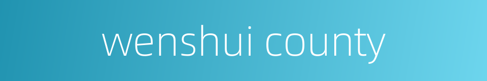 wenshui county的同义词