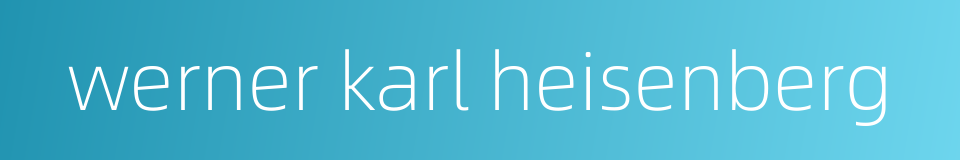 werner karl heisenberg的同义词