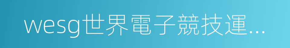 wesg世界電子競技運動會的同義詞