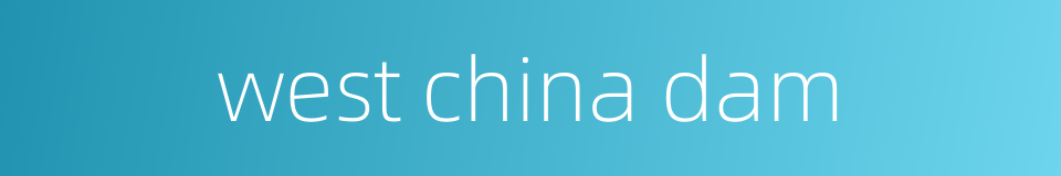 west china dam的同义词