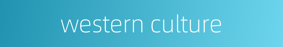 western culture的同义词