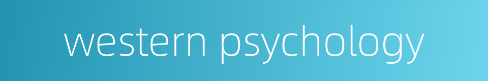 western psychology的同义词