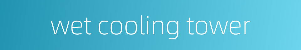 wet cooling tower的同义词