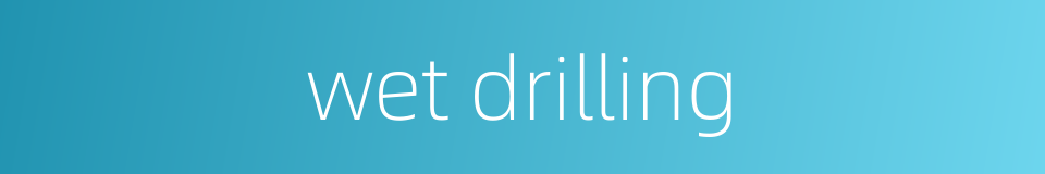 wet drilling的同义词