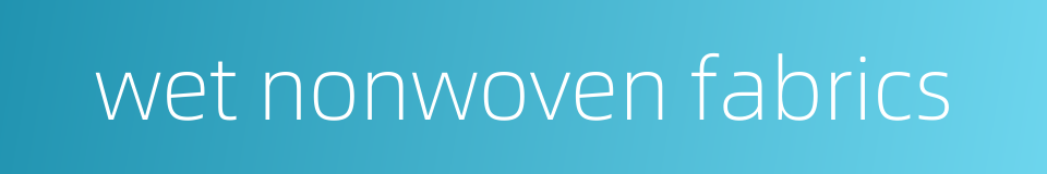 wet nonwoven fabrics的同义词
