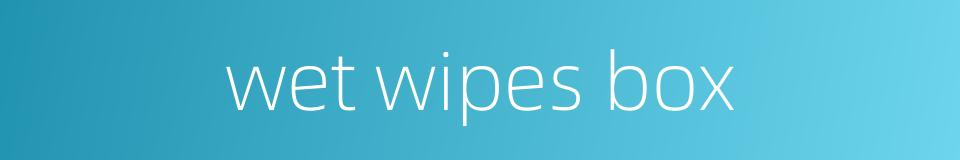 wet wipes box的同义词