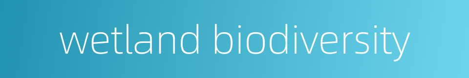 wetland biodiversity的同义词