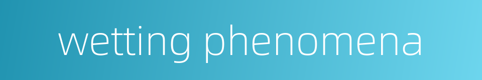 wetting phenomena的同义词