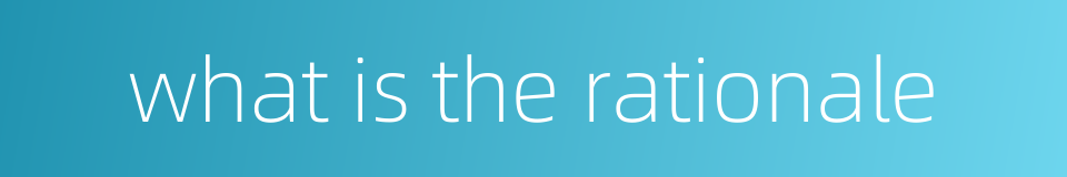 what is the rationale的同义词