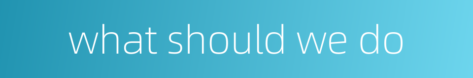 what should we do的同义词