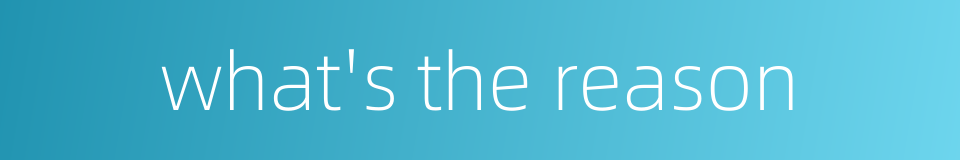 what's the reason的同义词