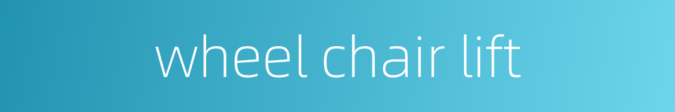 wheel chair lift的同义词