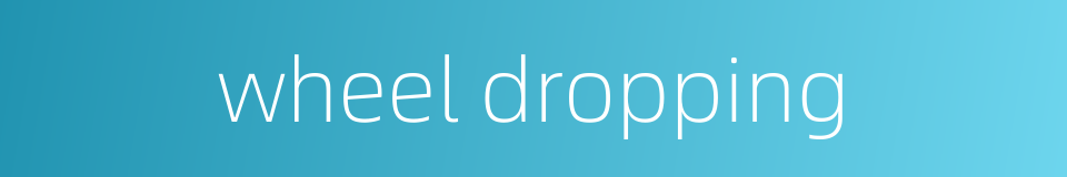 wheel dropping的同义词