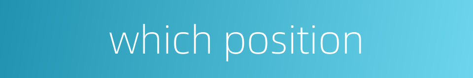 which position的同义词