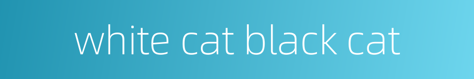 white cat black cat的同义词