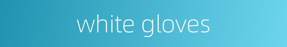 white gloves的同义词