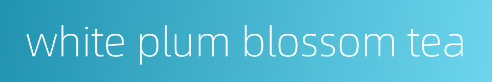 white plum blossom tea的同义词
